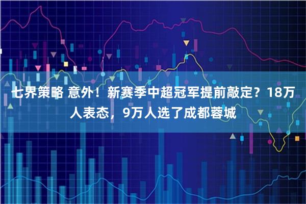 七界策略 意外！新赛季中超冠军提前敲定？18万人表态，9万人选了成都蓉城